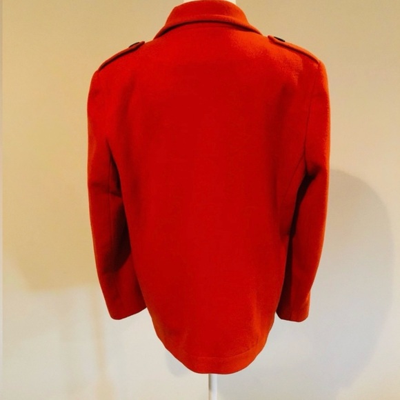 Talbots Petites women size 8 orange double breasted peacoat - Picture 3 of 14
